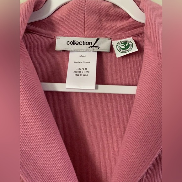 Collection L Women’s Size 4 (Small) Dusty Rose Button-Up Organic Cotton Cardigan - Picture 2 of 10